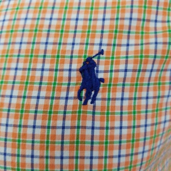 Polo Ralph Lauren Men's Orange Plaid L/S Casual L - Picture 3 of 7